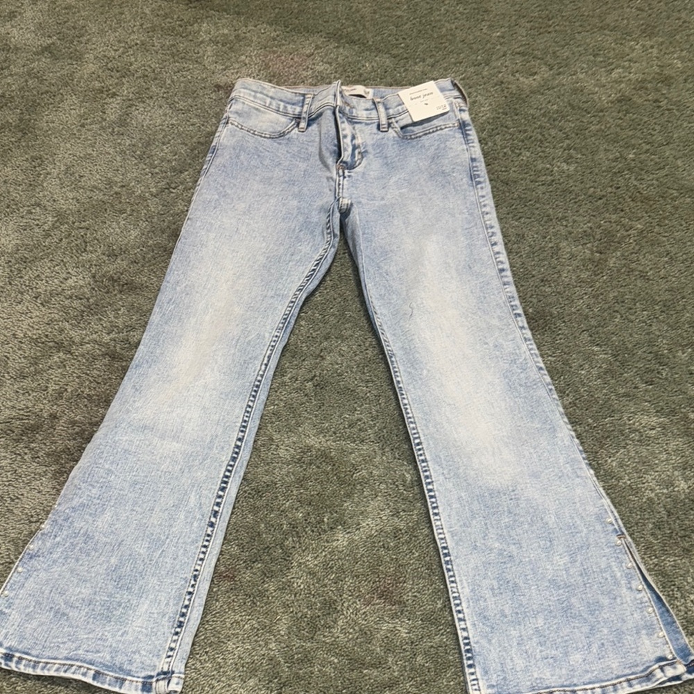 Abercrombie Kids Blue Flare Wide Leg Jeans